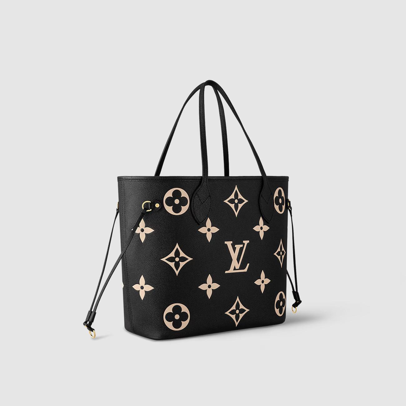 Túi Louis Vuitton Neverfull MM Nữ Đen Be